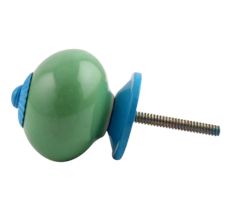 Solid Pea Green Turquoise Fitting Ceramic Knob
