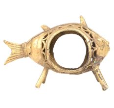 Handmade Dhokra Brass Fish Napkin Holder
