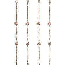 Brass Swing Chain Set With Handmade Elephant And Peacock Statues (Set Of 4 Piece)
