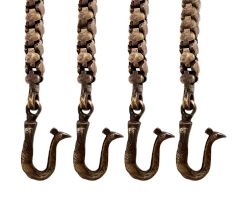 Brass Swing Chain Set With Handmade Elephant And Peacock Statues (Set Of 4 Piece)