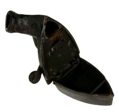 Charcoal Chimney Iron with Latch and Wooden Handle