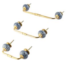 Cobalt Blue Ceramic Bridge Handle