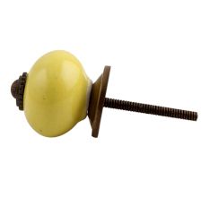 Solid Yellow Antique Fitting Ceramic Knob