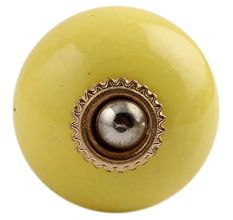 Solid Yellow Golden Fitting Ceramic Knob
