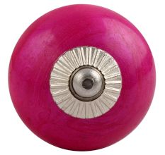 Neon Pink Silver Fitting Ceramic Knob