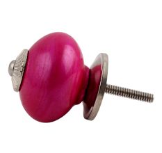 Neon Pink Silver Fitting Ceramic Knob