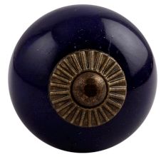 Navy Blue Antique Fitting Ceramic Knob