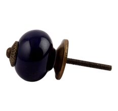 Navy Blue Antique Fitting Ceramic Knob