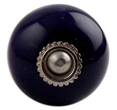 Navy Blue Silver Fitting Ceramic Knob