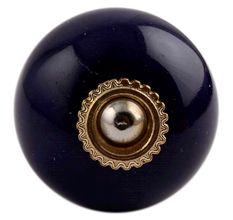 Navy Blue Golden Fitting Ceramic Knob