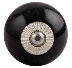 Black Silver Fitting Ceramic Dresser Knob