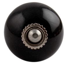 Black Silver Fitting Ceramic Drawer Knob