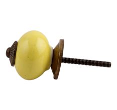 Solid Yellow Antique Fitting Ceramic Dresser Knob