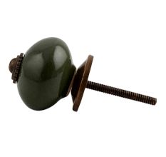 Olive Round Antique Fitting Ceramic Dresser Knob