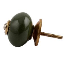 Olive Round Golden Fitting Ceramic Cabinet Knob