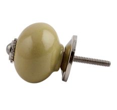 Spanish Olive Silver Fitting Ceramic Dresser Knob