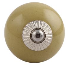 Spanish Olive Silver Fitting Ceramic Cabinet Knob Online