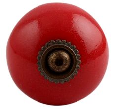 Solid Red Antique Fitting Ceramic Drawer Knob