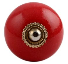 Solid Red Golden Fitting Ceramic Cabinet Knob