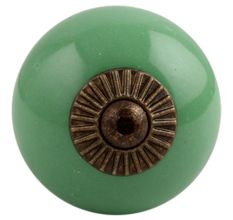Solid Pea Green Antique Fitting Ceramic Dresser Knob
