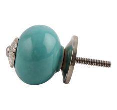 Sea Green Silver Fitting Ceramic Dresser Knob