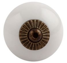 White Antique Fitting Ceramic Wardrobe Knob