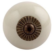 Cream Antique Fitting Ceramic Dresser Knob