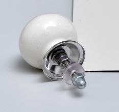 Cream Silver Fitting Ceramic Drawer Knob