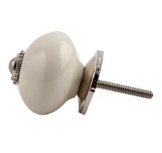 Cream Silver Fitting Ceramic Drawer Knob