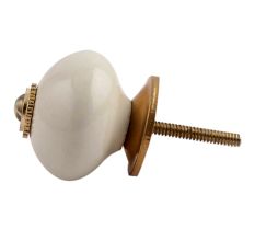 Cream Golden Fitting Ceramic Cabinet Knob Online