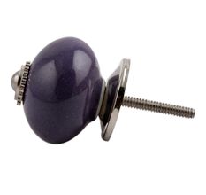 Purple Round Silver Fitting Ceramic Drawer Knob