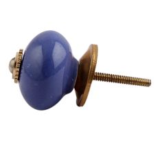 Slate Blue Golden Fitting Ceramic Dresser Knob