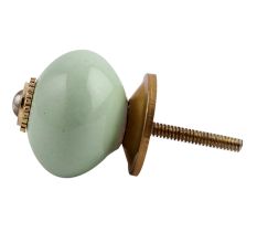 Solid Light Grey Golden Fitting Ceramic Cabinet Knob