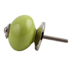 Lime Round Silver Fitting Ceramic Drawer Knob Online