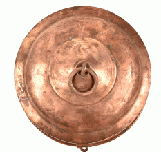 Vintage Old Copper Round Trinket Jewellery Box