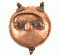 Bronze Rounded Shape Jewellery Box with Bronze Chain Hinges, Handle & Latch Closure