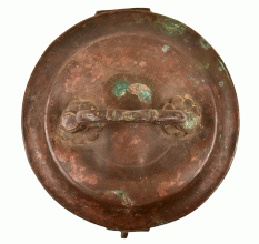 Vintage Old Brass Round Trinket Jewellery Box Rich Patina