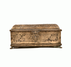 Old North Indian Brass Hand Carved Betel Nut Box Pan Dan 