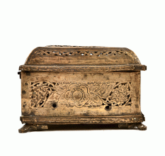 Old North Indian Brass Hand Carved Betel Nut Box Pan Dan 