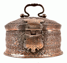 Old Carved Original Bronze Jewellery Box /Storage Box