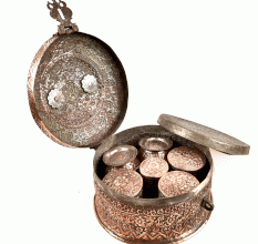 Old Carved Original Bronze Jewellery Box /Storage Box