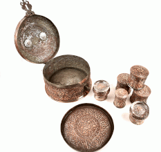 Old Carved Original Bronze Jewellery Box /Storage Box