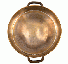 Very Old Traditional Bronze Cooking Pot with Lid