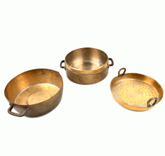 Very Old Traditional Bronze Cooking Pot with Lid