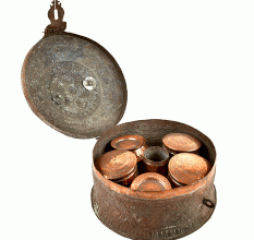 Indian Round Handmade Pierced Cast Brass Box for Jewellery 
