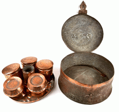 Indian Round Handmade Pierced Cast Brass Box for Jewellery 