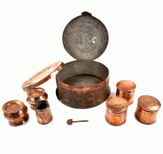 Indian Round Handmade Pierced Cast Brass Box for Jewellery 