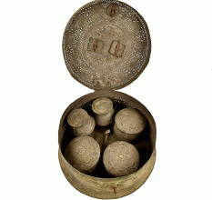 Old Rustic Indian Vintage Brass Trinket Box Hand Casted