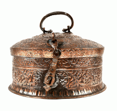 India Vintage Brass Trinket Box Hand Casted