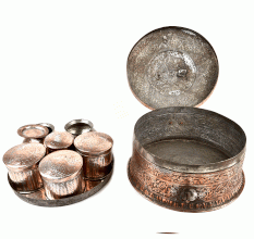 India Vintage Brass Trinket Box Hand Casted